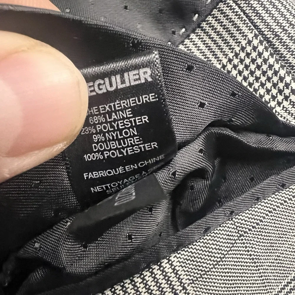 Express Producer Modern Fit Jacket Blazer Mens 44 Regular Slim Plaid Check Grey - Picture 12 of 12